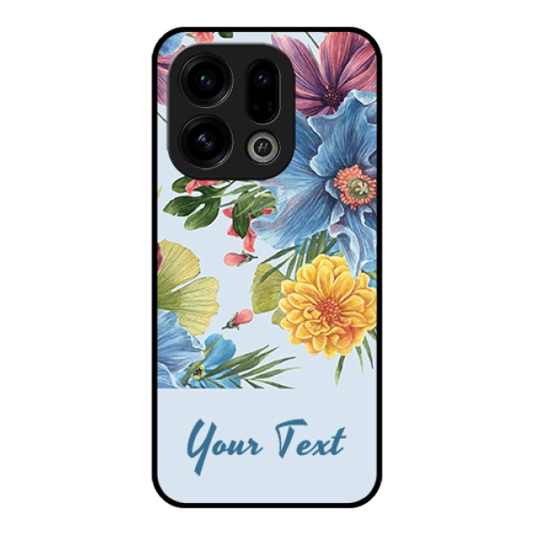 Oppo Find X9 5G Custom Glass Phone Case - Stunning Watercolored Flowers Painting Design Oppo Find X9 5G Custom Glass Phone Case - Stunning Watercolored Flowers Painting Design