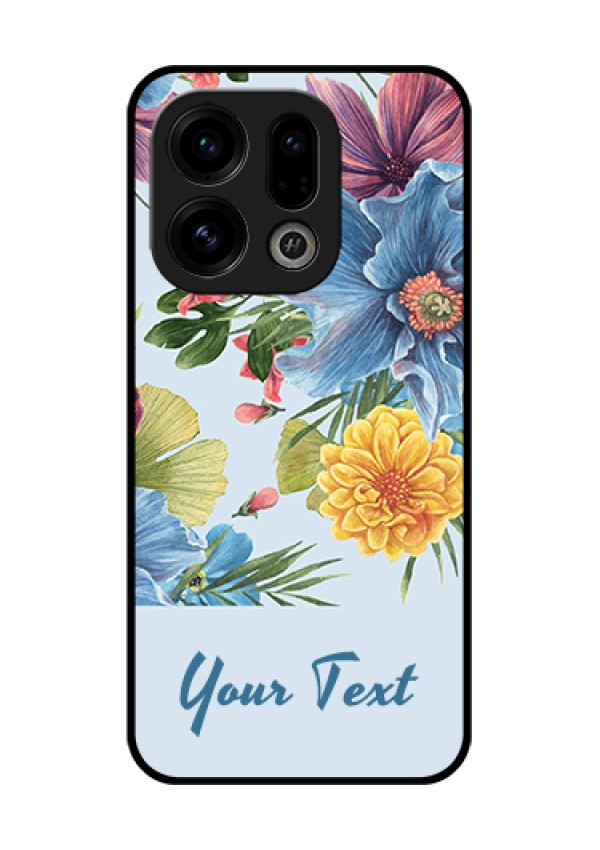 Oppo Find X9 5G Custom Glass Phone Case - Stunning Watercolored Flowers Painting Design