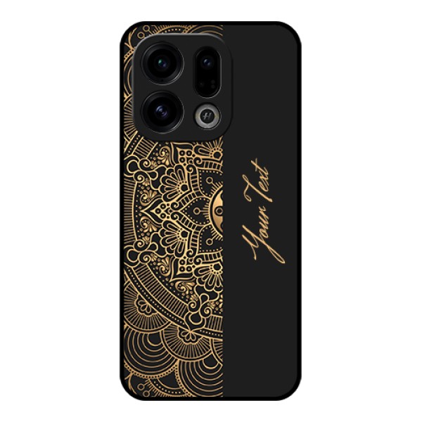 Oppo Find X9 5G Custom Glass Phone Case - Mandala Art With Custom Text Design Oppo Find X9 5G Custom Glass Phone Case - Mandala Art With Custom Text Design