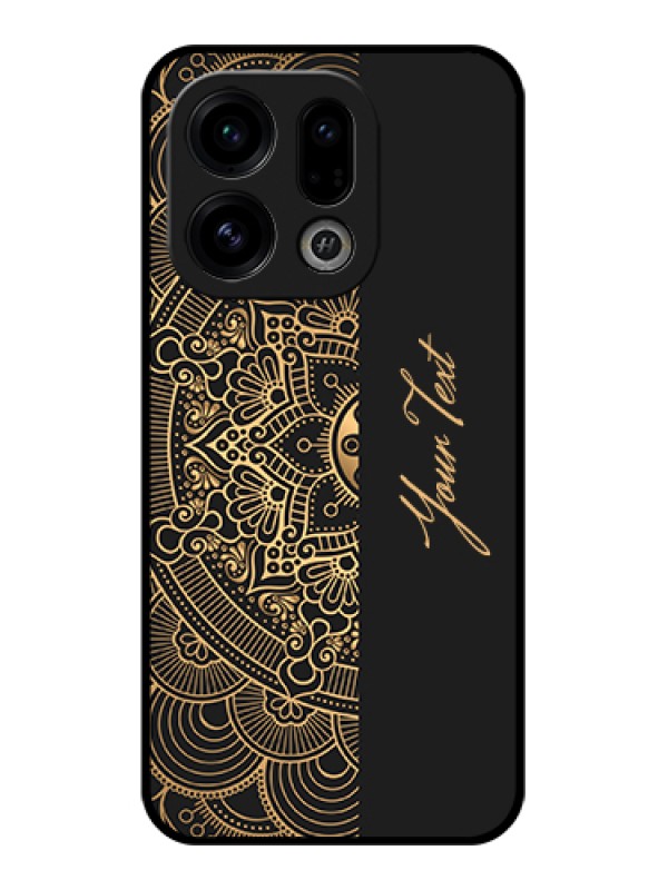 Custom Oppo Find X9 5G Custom Glass Phone Case - Mandala Art With Custom Text Design
