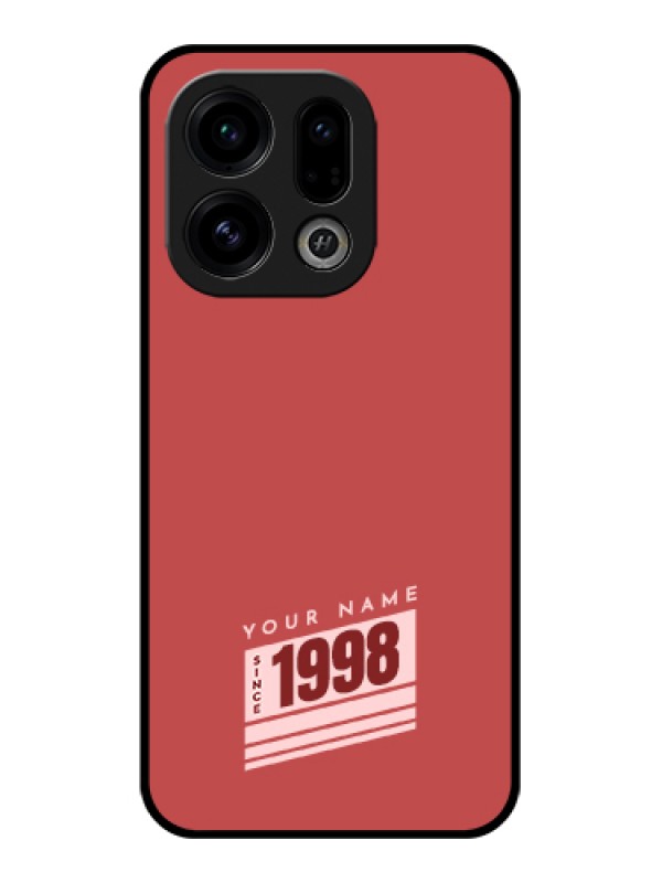 Custom Oppo Find X9 5G Custom Glass Phone Case - Red Custom Year Of Birth Design