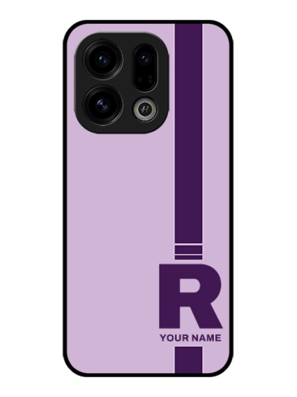 Custom Oppo Find X9 5G Custom Glass Phone Case - Simple Dual Tone Stripe With Name Design