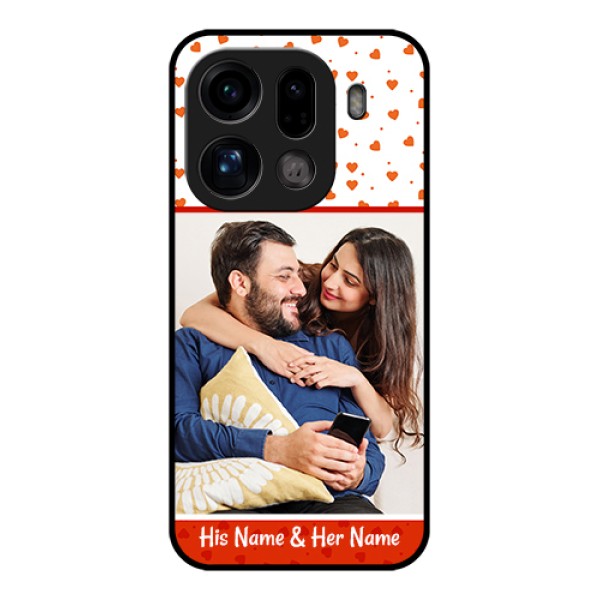 Oppo Find X9 Pro 5G Custom Glass Phone Case - Orange Love Symbol Design Oppo Find X9 Pro 5G Custom Glass Phone Case - Orange Love Symbol Design