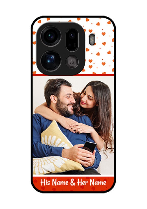 Oppo Find X9 Pro 5G Custom Glass Phone Case - Orange Love Symbol Design