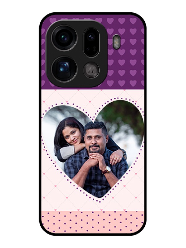 Custom Oppo Find X9 Pro 5G Custom Glass Phone Case - Violet Love Dots Design
