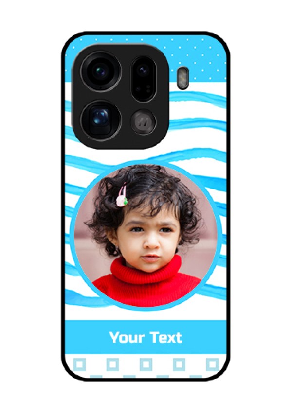 Oppo Find X9 Pro 5G Custom Glass Phone Case - Simple Blue Case Design