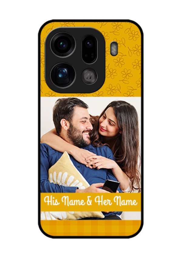 Oppo Find X9 Pro 5G Custom Glass Phone Case - Yellow Floral Design