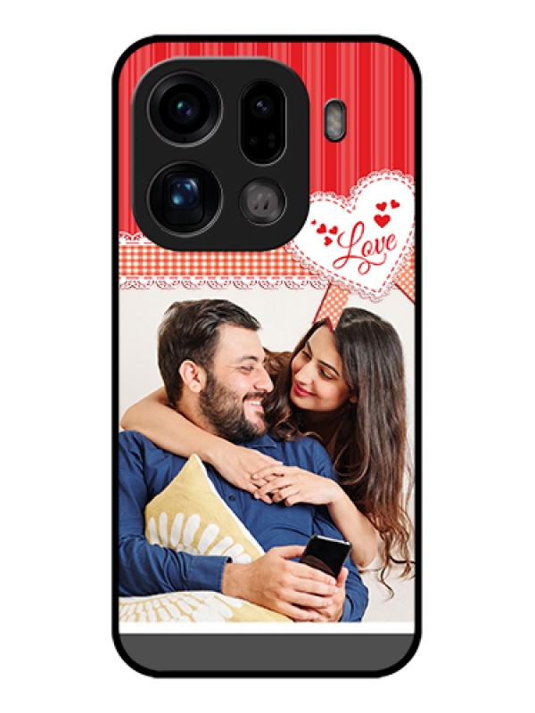 Custom Oppo Find X9 Pro 5G Custom Glass Phone Case - Red Love Pattern Design