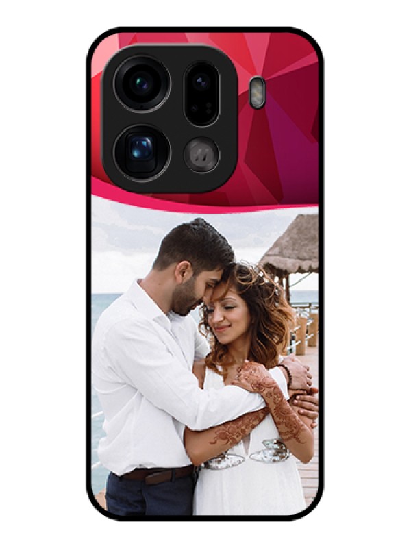 Custom Oppo Find X9 Pro 5G Custom Glass Phone Case - Red Abstract Design