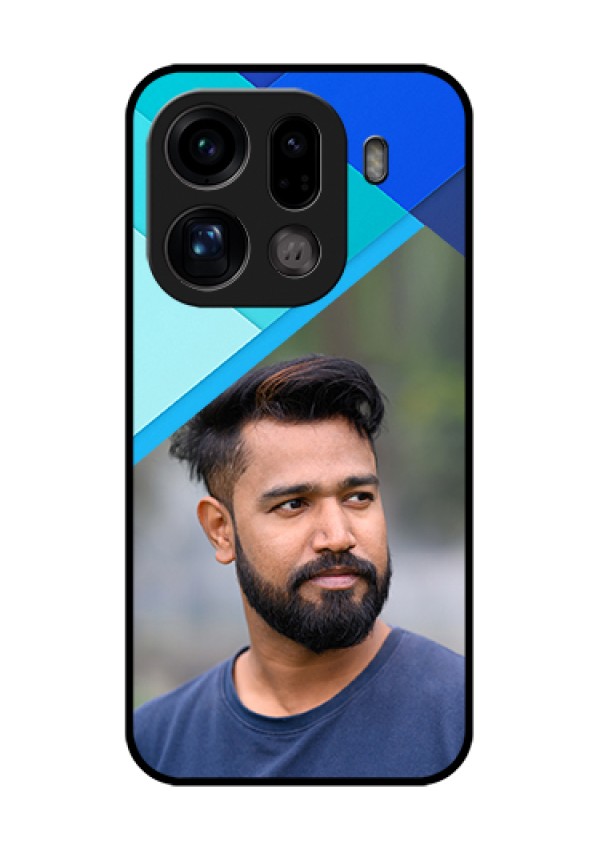 Oppo Find X9 Pro 5G Custom Glass Phone Case - Blue Pattern Design