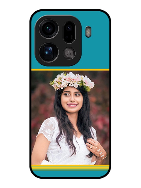 Custom Oppo Find X9 Pro 5G Custom Glass Phone Case - Yellow & Blue Design
