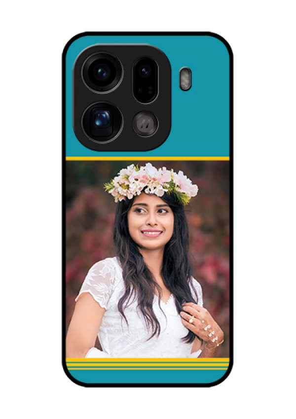 Oppo Find X9 Pro 5G Custom Glass Phone Case - Yellow & Blue Design