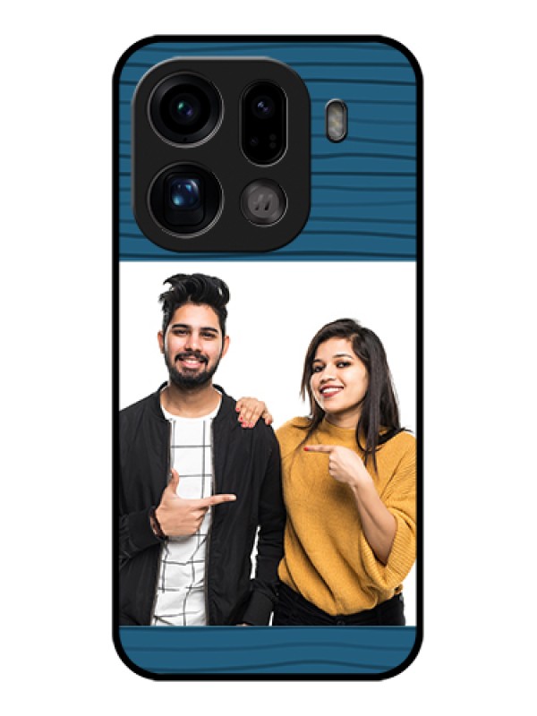 Custom Oppo Find X9 Pro 5G Custom Glass Phone Case - Blue Pattern Cover Design