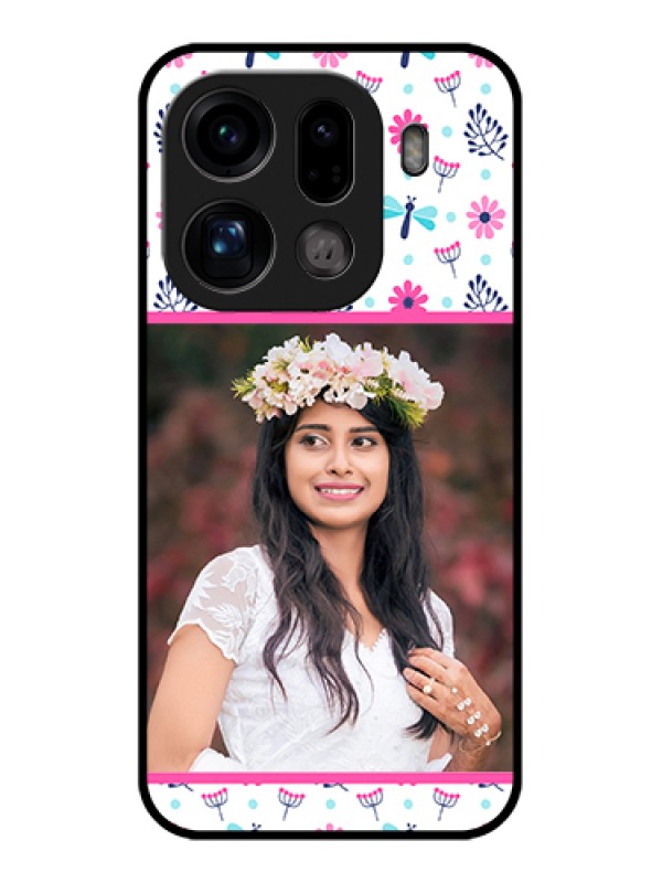 Custom Oppo Find X9 Pro 5G Custom Glass Phone Case - Colorful Flower Design