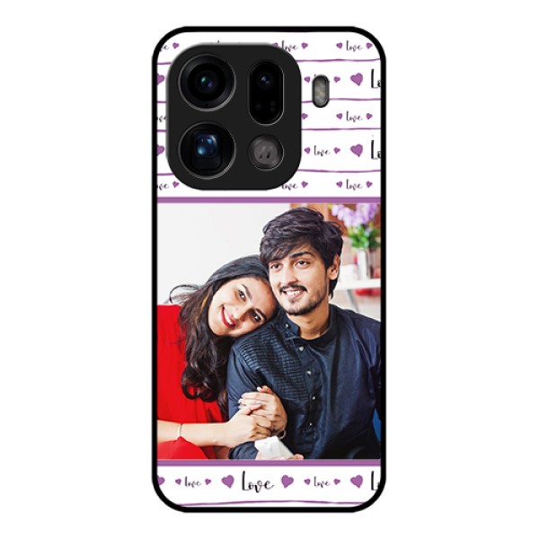 Oppo Find X9 Pro 5G Custom Glass Phone Case - Couples Heart Design