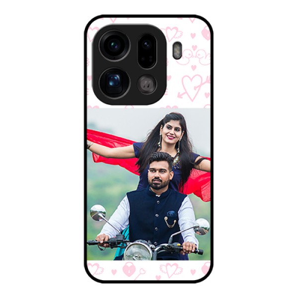 Oppo Find X9 Pro 5G Custom Glass Phone Case - Pink Flying Heart Design Oppo Find X9 Pro 5G Custom Glass Phone Case - Pink Flying Heart Design