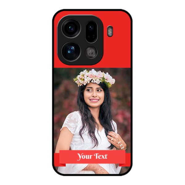Oppo Find X9 Pro 5G Custom Glass Phone Case - Simple Red Color Design