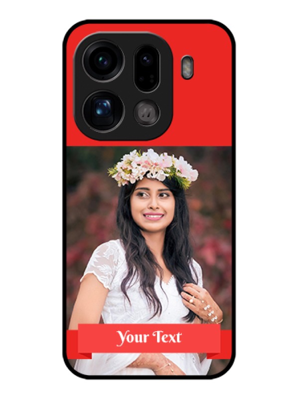 Custom Oppo Find X9 Pro 5G Custom Glass Phone Case - Simple Red Color Design