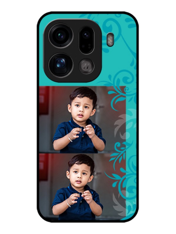 Custom Oppo Find X9 Pro 5G Custom Glass Phone Case - With Photo And Green Floral Design