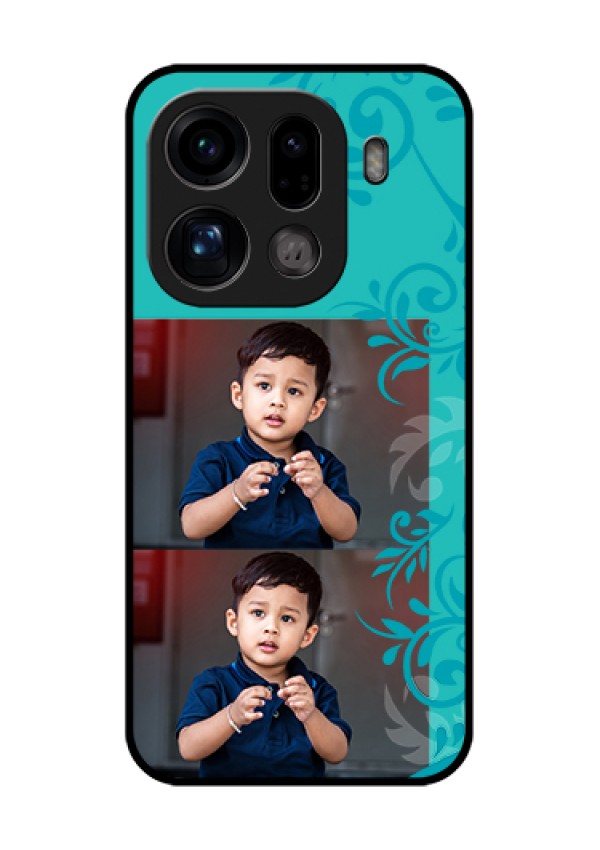 Oppo Find X9 Pro 5G Custom Glass Phone Case - With Photo And Green Floral Design