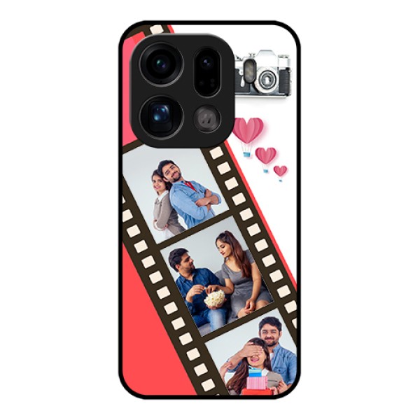 Oppo Find X9 Pro 5G Custom Glass Phone Case - 3 Image Holder With Film Reel