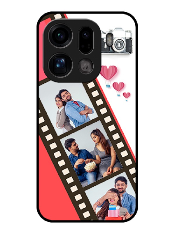 Custom Oppo Find X9 Pro 5G Custom Glass Phone Case - 3 Image Holder With Film Reel