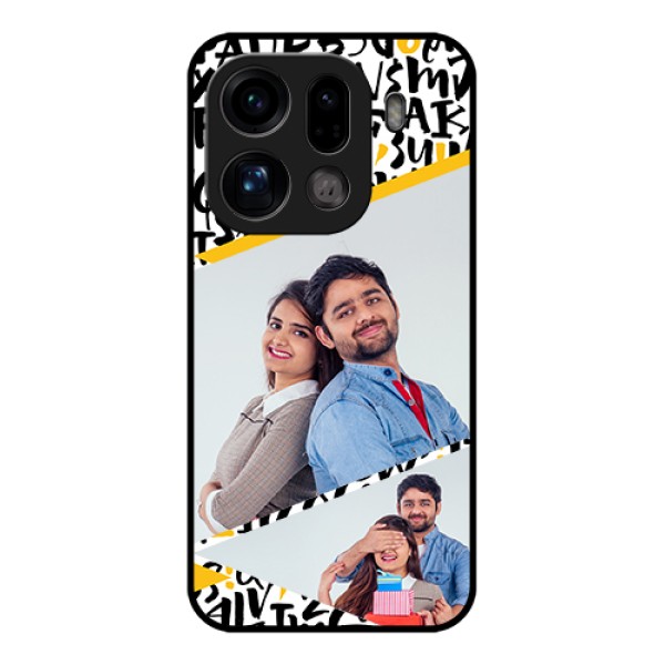 Oppo Find X9 Pro 5G Custom Glass Phone Case - Letters Pattern Design