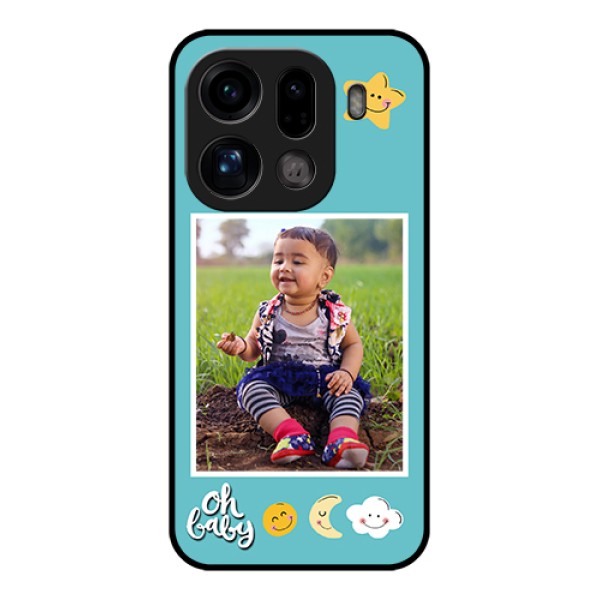 Oppo Find X9 Pro 5G Custom Glass Phone Case - Smiley Kids Stars Design