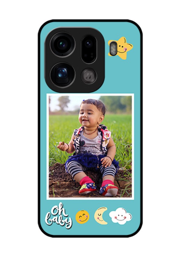 Oppo Find X9 Pro 5G Custom Glass Phone Case - Smiley Kids Stars Design