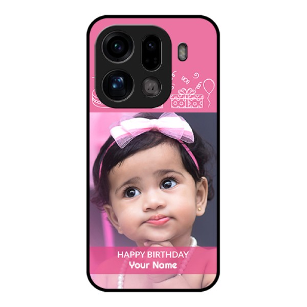 Oppo Find X9 Pro 5G Custom Glass Phone Case - With Birthday Line Art Design Oppo Find X9 Pro 5G Custom Glass Phone Case - With Birthday Line Art Design