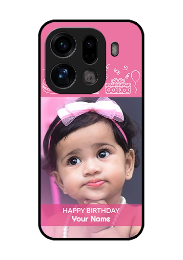 Oppo Find X9 Pro 5G Custom Glass Phone Case - With Birthday Line Art Design