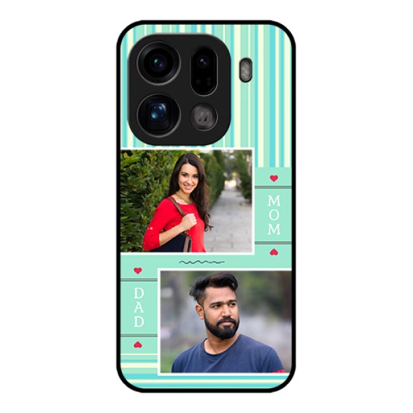 Oppo Find X9 Pro 5G Custom Glass Phone Case - Mom & Dad Pic Design