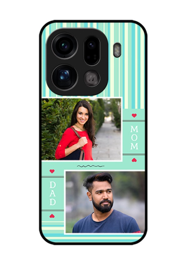 Oppo Find X9 Pro 5G Custom Glass Phone Case - Mom & Dad Pic Design