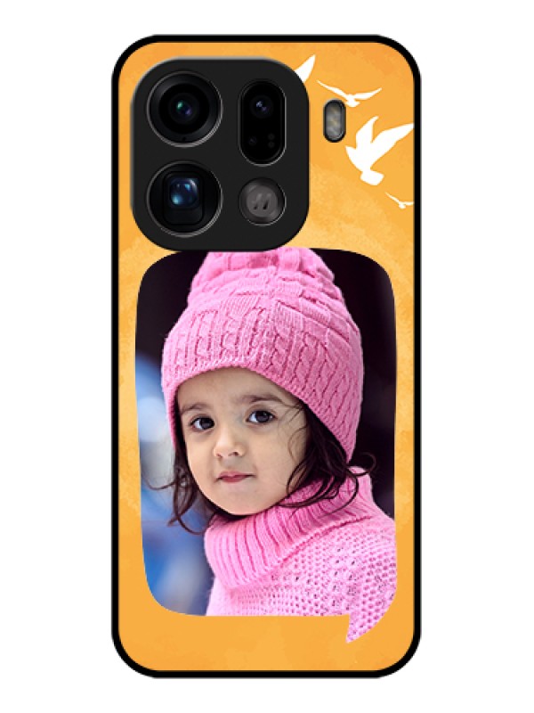 Custom Oppo Find X9 Pro 5G Custom Glass Phone Case - Water Color Design With Bird Icons