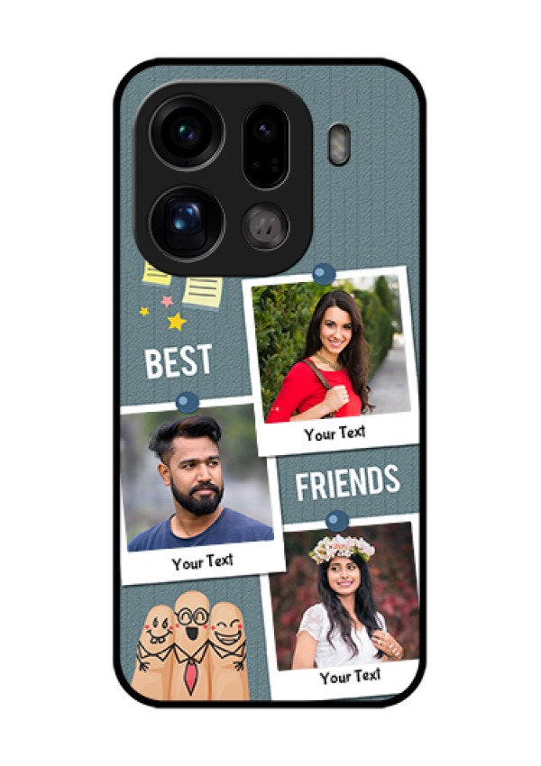 Oppo Find X9 Pro 5G Custom Glass Phone Case - Sticky Frames And Friendship Design