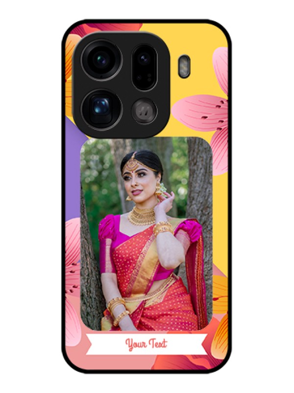 Custom Oppo Find X9 Pro 5G Custom Glass Phone Case - 3 Image With Vintage Floral Design