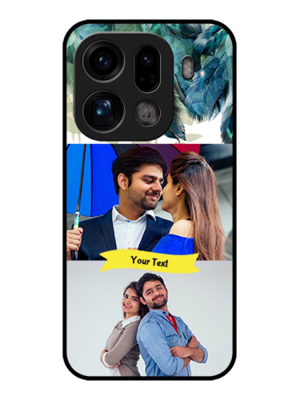 Custom Oppo Find X9 Pro 5G Custom Glass Phone Case - Image With Boho Peacock Feather Design