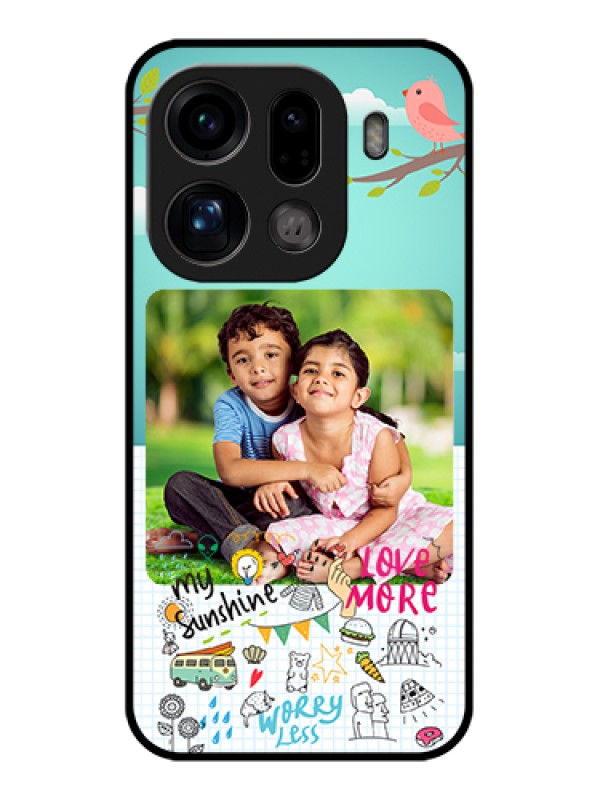 Custom Oppo Find X9 Pro 5G Custom Glass Phone Case - Doodle Love Design