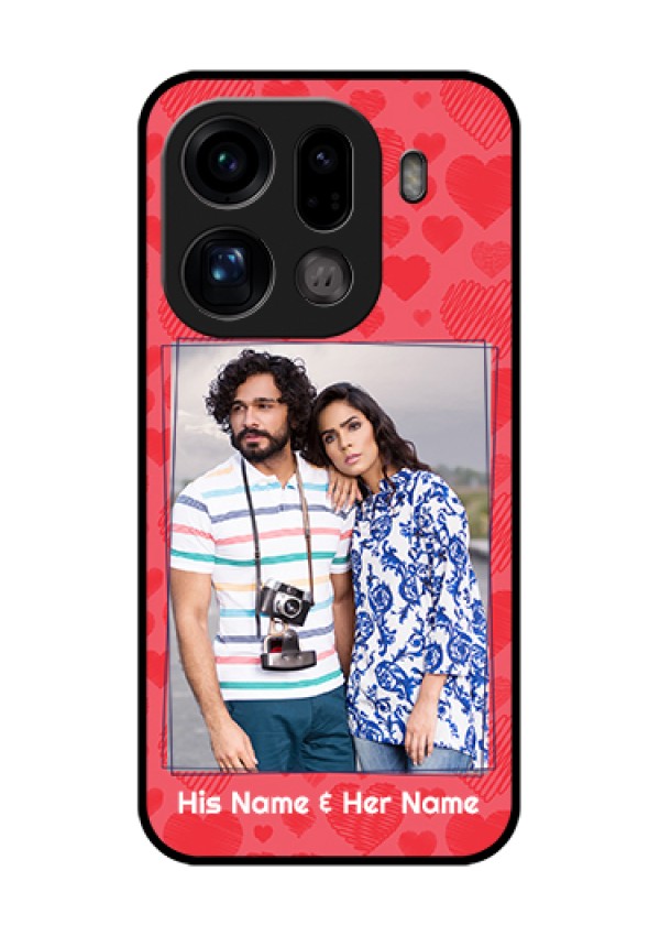 Oppo Find X9 Pro 5G Custom Glass Phone Case - With Red Heart Symbols Design