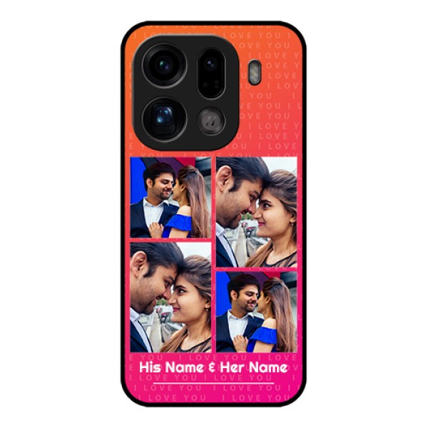 Oppo Find X9 Pro 5G Custom Glass Phone Case - I Love You Pink Design