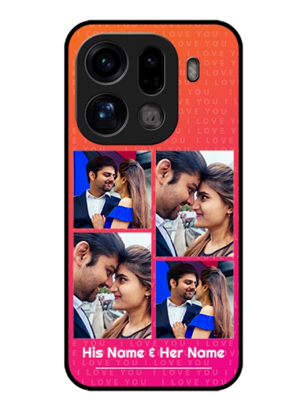 Custom Oppo Find X9 Pro 5G Custom Glass Phone Case - I Love You Pink Design