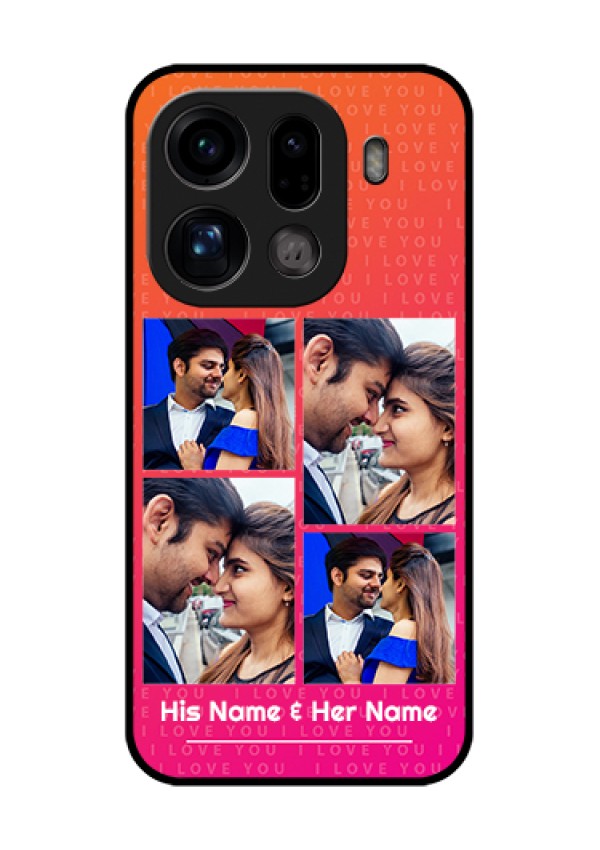 Oppo Find X9 Pro 5G Custom Glass Phone Case - I Love You Pink Design