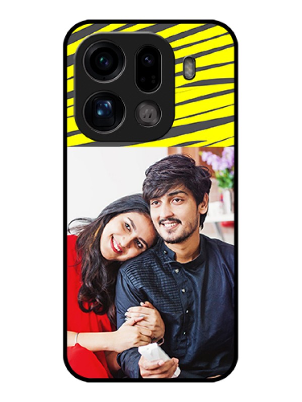 Custom Oppo Find X9 Pro 5G Custom Glass Phone Case - Yellow Abstract Design