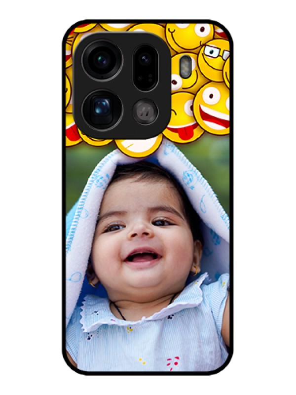 Custom Oppo Find X9 Pro 5G Custom Glass Phone Case - With Smiley Emoji Design