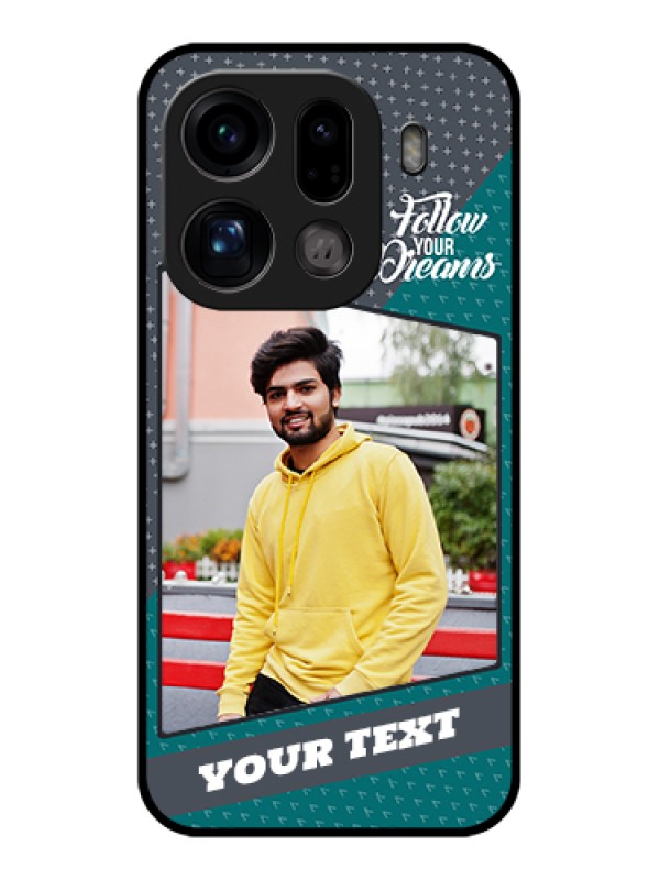Custom Oppo Find X9 Pro 5G Custom Glass Phone Case - Background Pattern Design With Quote
