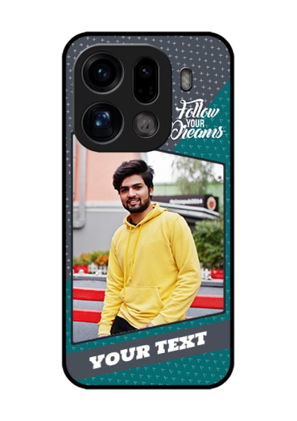 Oppo Find X9 Pro 5G Custom Glass Phone Case - Background Pattern Design With Quote
