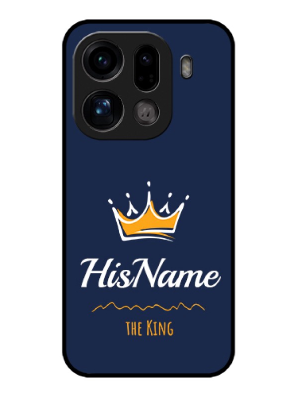 Custom Oppo Find X9 Pro 5G Custom Glass Phone Case - King With Name Design