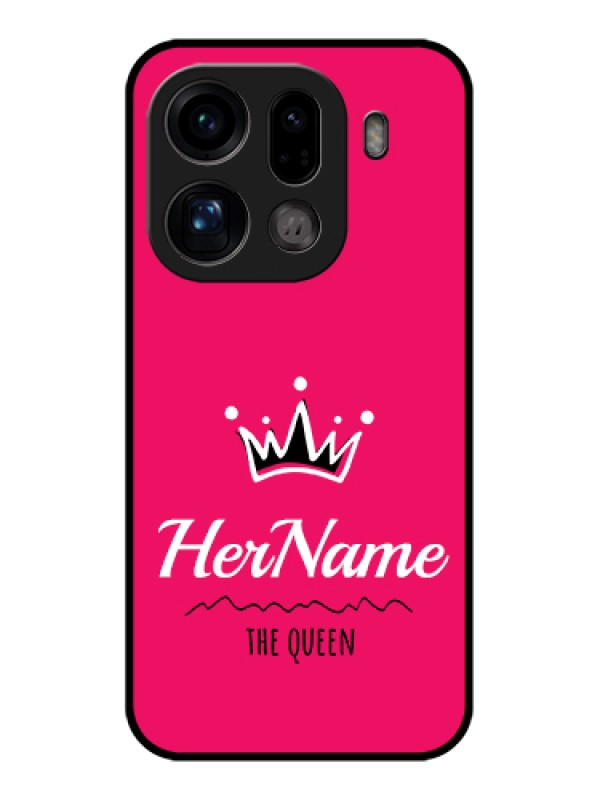 Custom Oppo Find X9 Pro 5G Custom Glass Phone Case - Queen With Name Design