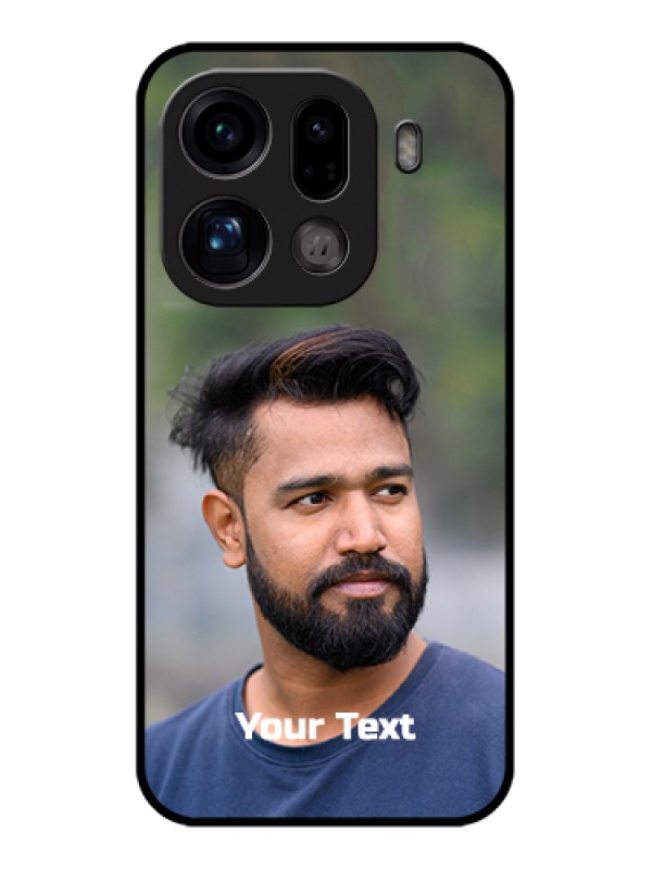 Custom Oppo Find X9 Pro 5G Custom Glass Phone Case - Photo With Text Design