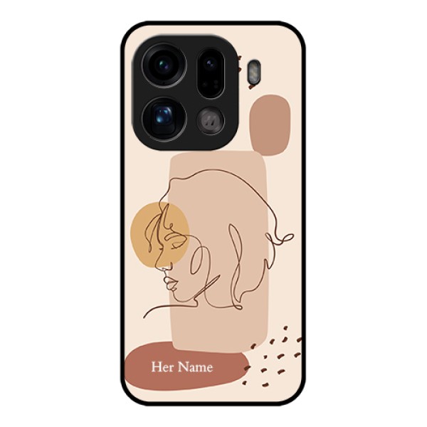 Oppo Find X9 Pro 5G Custom Glass Phone Case - Calm Woman Line Art Design Oppo Find X9 Pro 5G Custom Glass Phone Case - Calm Woman Line Art Design